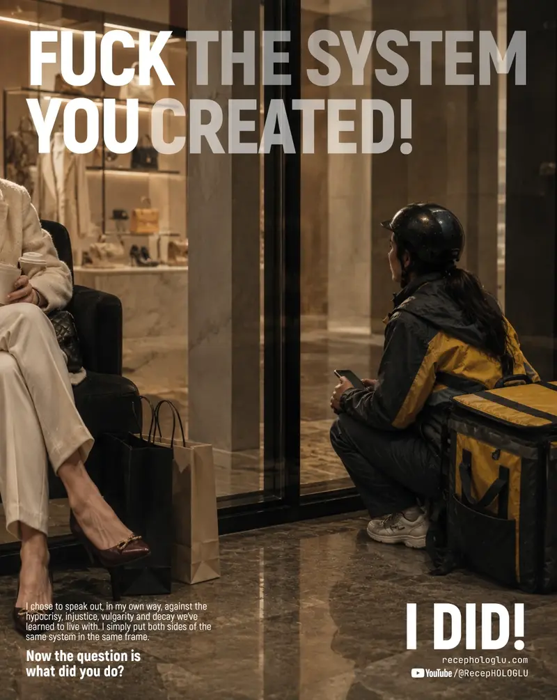 I DID campaign image contrasting boutique shopping and labor